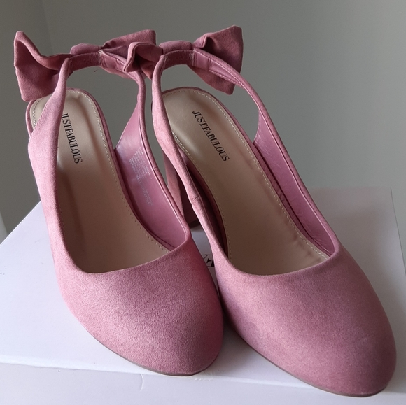 Gorgeous Microsuede Pink Flirty Heels - Picture 1 of 5